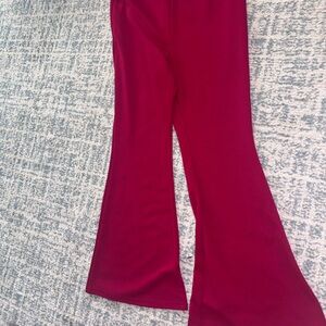 SHEIN Deep Red Wide Leg Pants